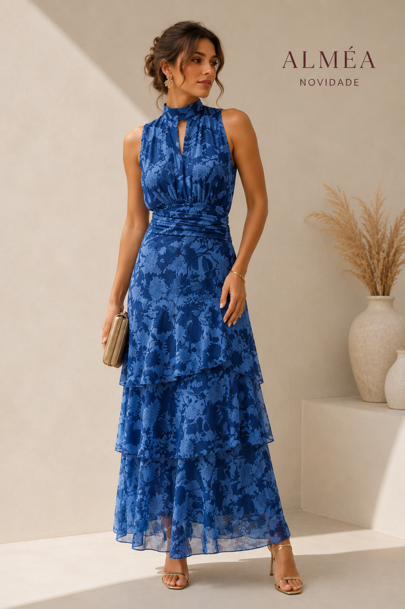Vestido Flora Azul